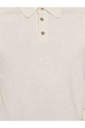 Polo a maglia in misto lana merino beige chiaro ROBERTO COLLINA | RA38004LINONOCE